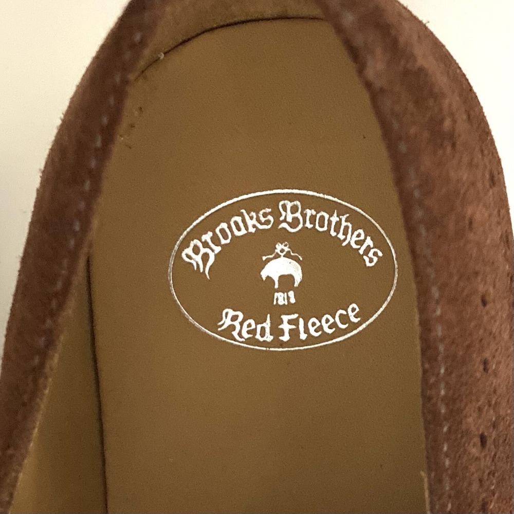 Brooks Brothers Wingtip Brown Suede Dress Shoes Oxford Red Fleece Men's 9 - Picture 3 of 10